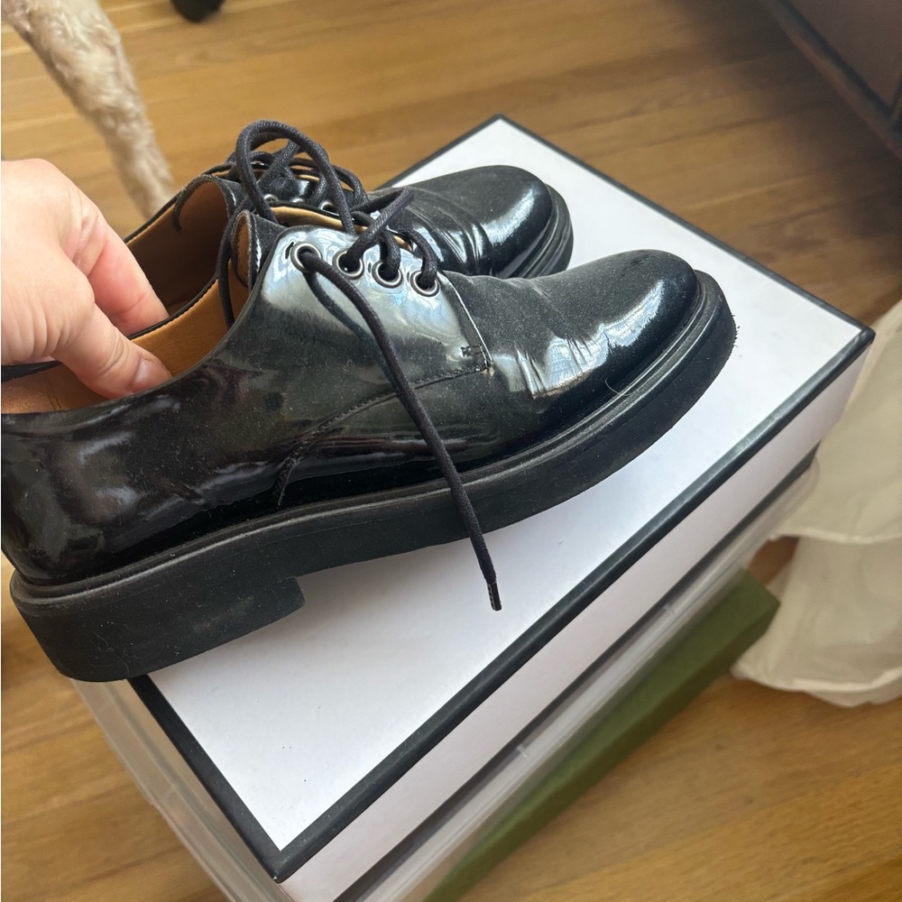 APC Black Patent Leather Oxford Shoes